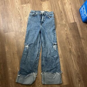 Vibrant Flare Distressed Denim Jeans